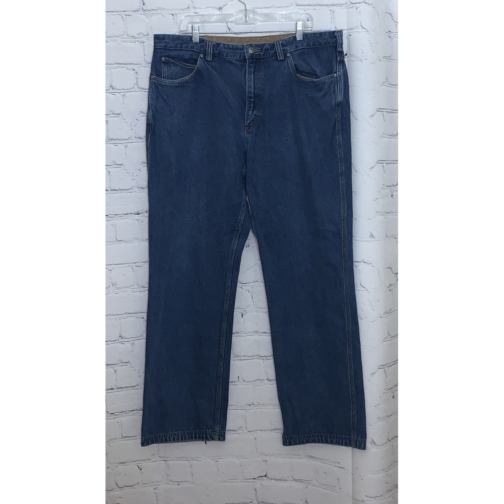 Duluth Trading Jeans Men's 40x31 (Tag 40x34) Straight Workwear Blue Denim